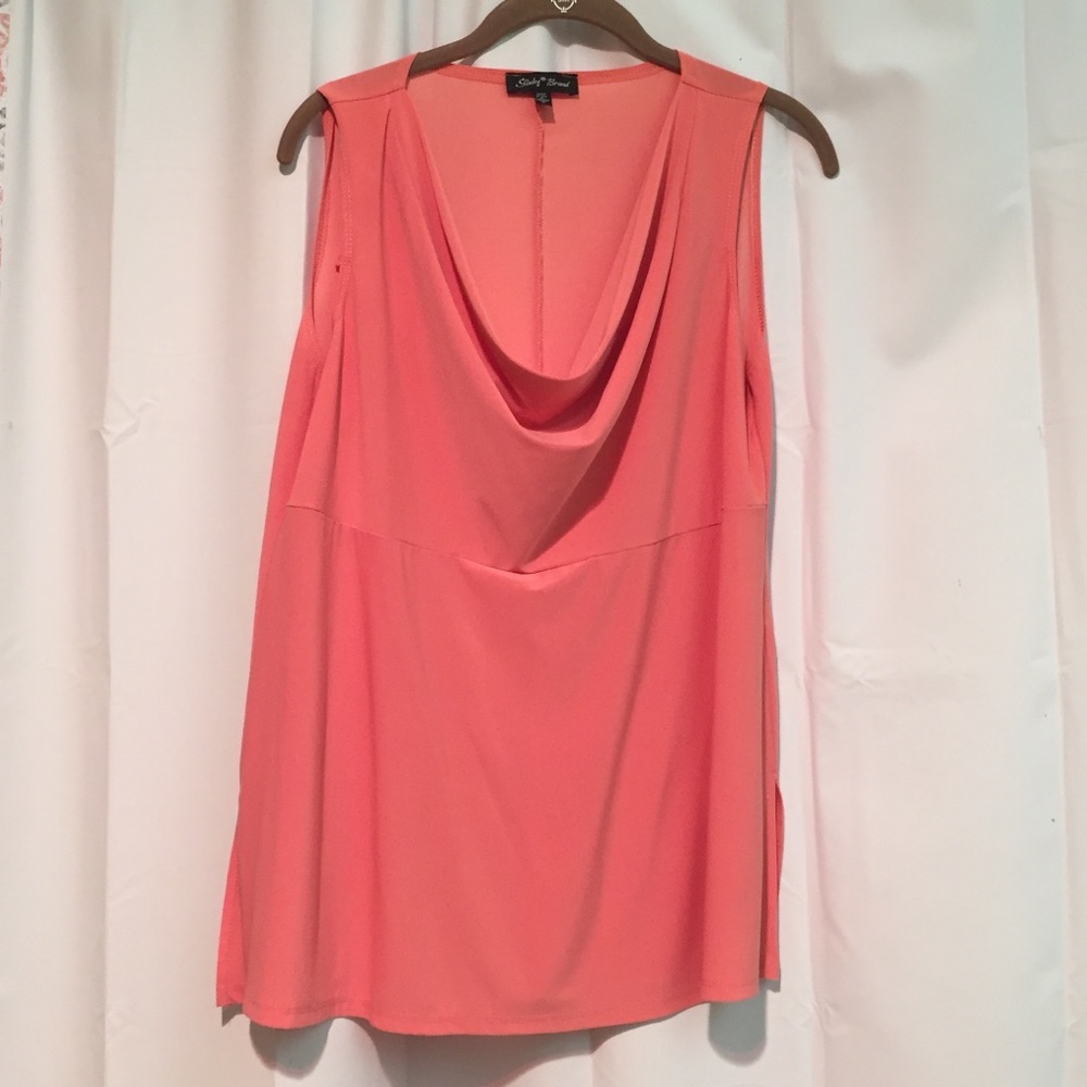 3/$25 Slinky Brand Large Salmon Scoop Top